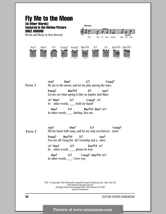 Vocal version: Lyrics and chords (Frank Sinatra) by Bart Howard