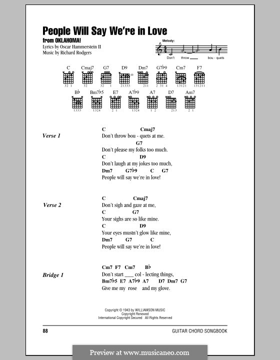 People will Say We're in Love: Lyrics and chords by Richard Rodgers