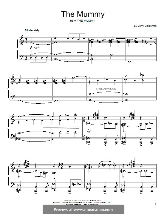 The Mummy by J. Goldsmith sheet music on MusicaNeo