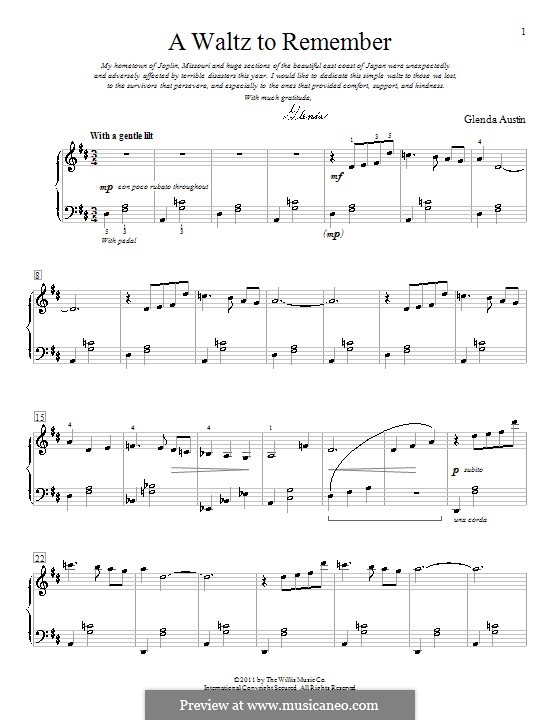 A Waltz to Remember: For piano by Glenda Austin