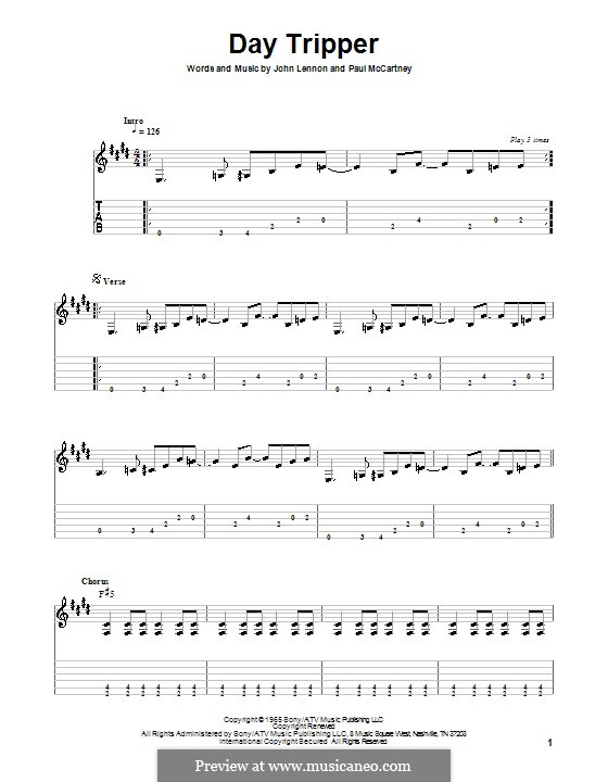 Instrumental version: For guitar (very easy version) by John Lennon, Paul McCartney