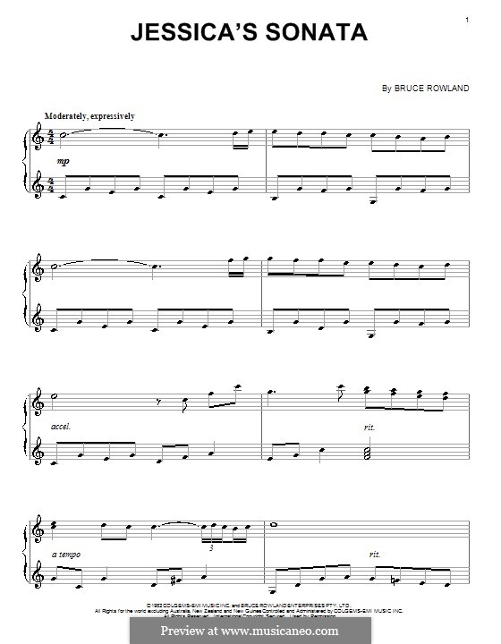 Jessica's Sonata: For piano by Bruce Rowland