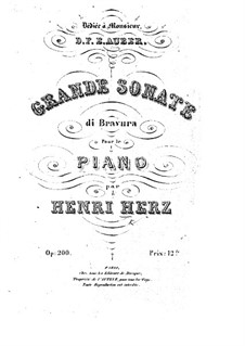 Grande sonate di Bravura, Op.200: For piano by Henri Herz