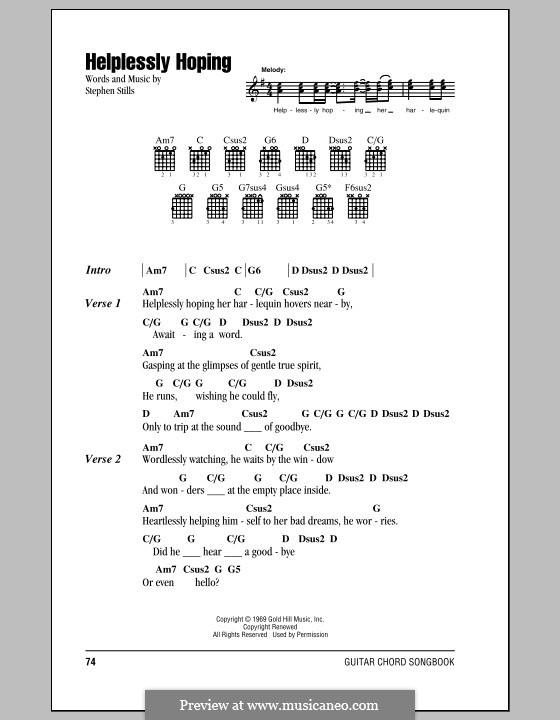 Helplessly Hoping (Crosby, Stills & Nash): Lyrics and chords by Stephen Stills