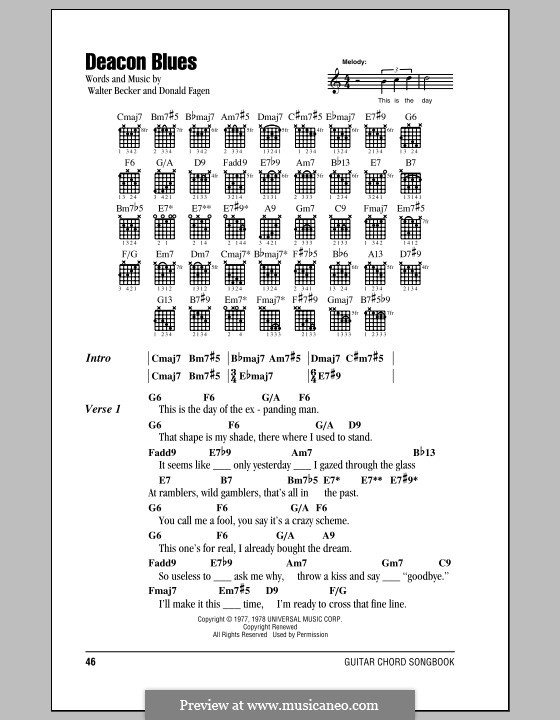 Deacon Blues (Steely Dan): Lyrics and chords by Donald Fagen, Walter Becker