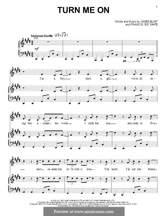 Turn Me On: For voice and piano (or guitar) by Eg White