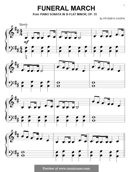 Sonata for Piano No.2 in B Flat Minor, Op.35: Movement III (Fragment) by Frédéric Chopin