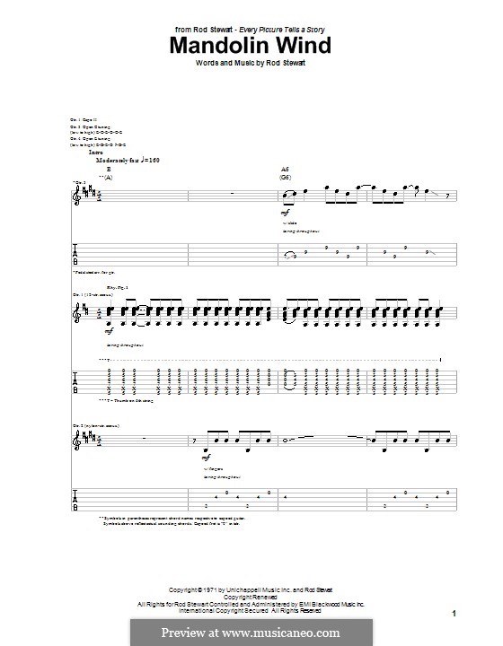 Mandolin Wind: For guitar with tab by Rod Stewart