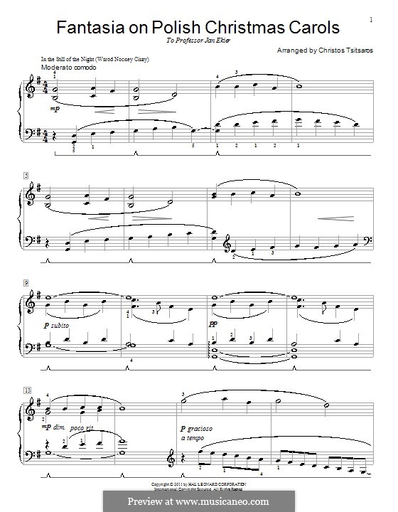Fantasia on christmas carols full score