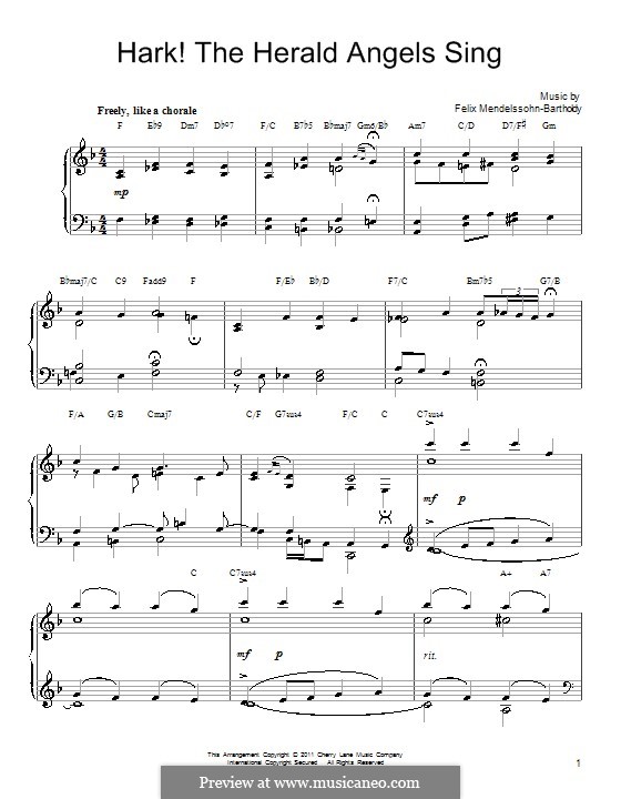 Piano version: With chords by Felix Mendelssohn-Bartholdy