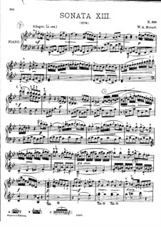Sonata for Piano No.13 in B Flat Major, K.333: With fingering by Wolfgang Amadeus Mozart