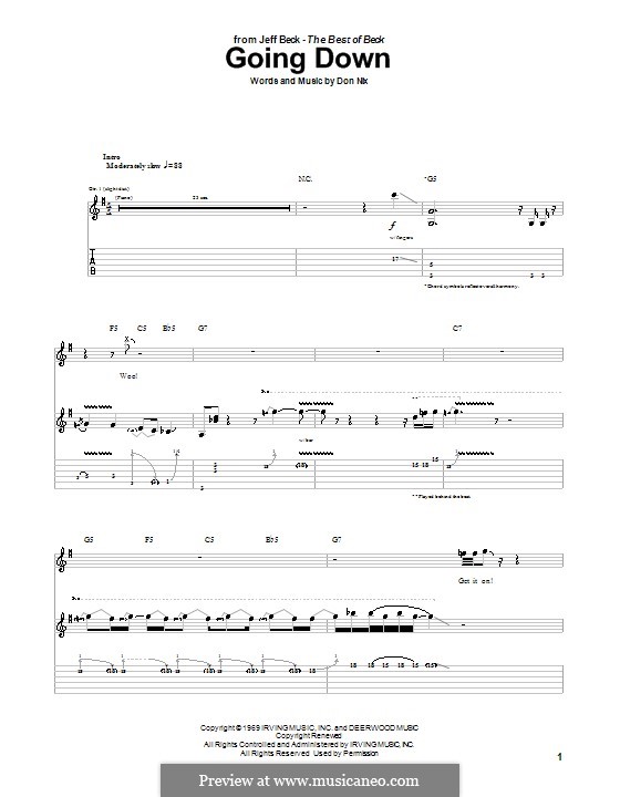 Going Down: For guitar with tab by Don Nix