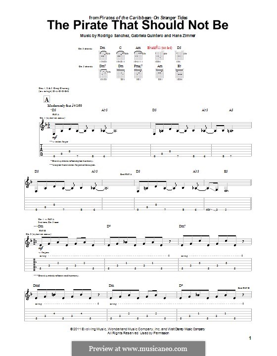 The Pirate That Should Not Be: For guitar with tab by Gabriela Quintero, Rodrigo Sánchez