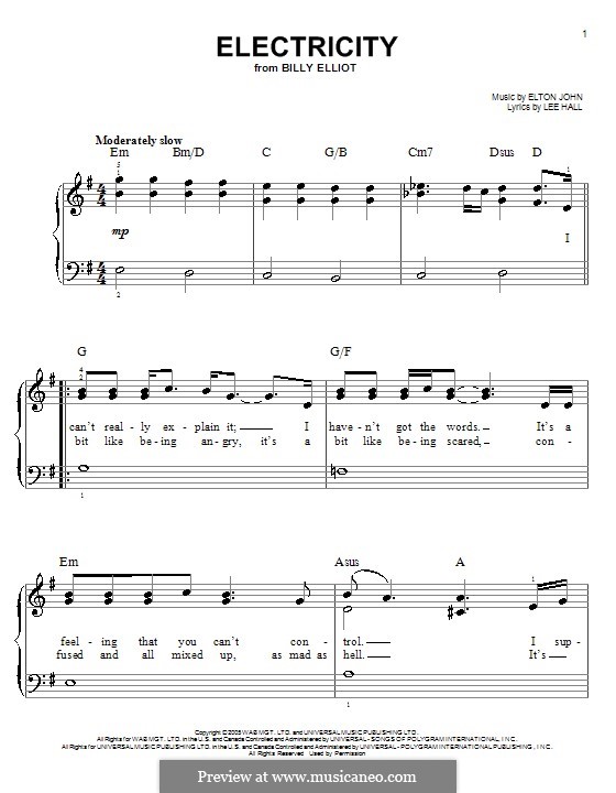 Electricity (Billy Elliot the Musical) by E. John on MusicaNeo