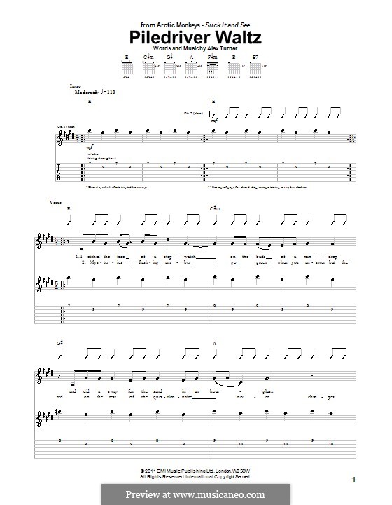 Odiseo Línea de metal Reino Piledriver Waltz (Arctic Monkeys) by A. Turner - sheet music on MusicaNeo Odiseo Línea de metal Reino Piledriver Waltz (Arctic Monkeys) by A. Turner - sheet music on MusicaNeo