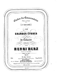 Eighteen Grand Concert Etudes, Op.153: Complete set by Henri Herz