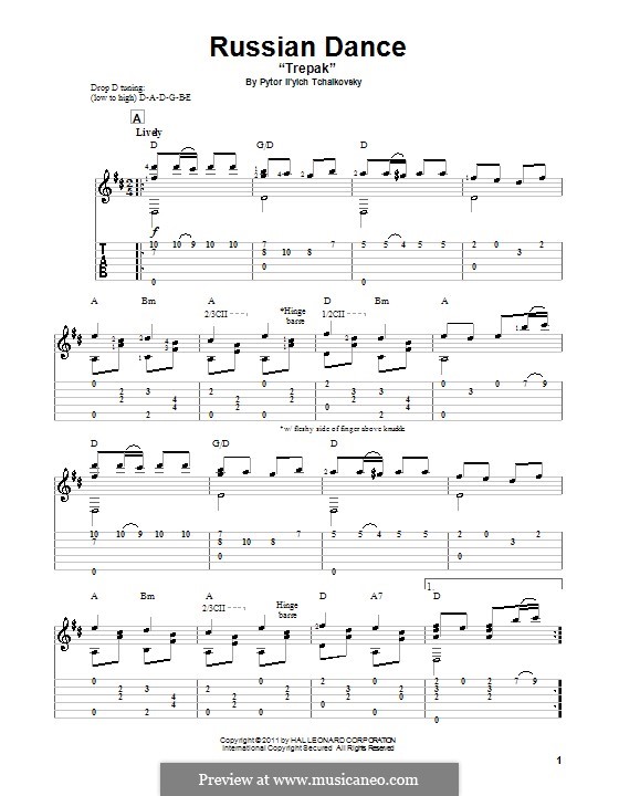 No.4 Russian Dance (Trepak): For guitar by Pyotr Tchaikovsky