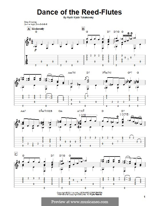 No.7 Dance of the Mirlitons: For guitar by Pyotr Tchaikovsky