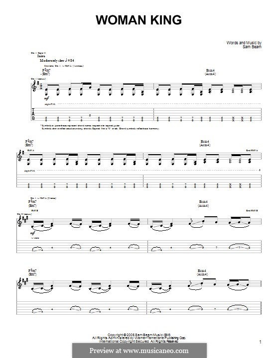 Woman King (Iron & Wine) by S. Beam sheet music on MusicaNeo