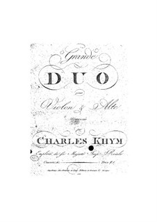 Grande Duo for Violin and Viola, Op.10: Grande Duo for Violin and Viola by Carl Khym