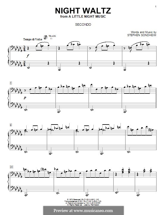 Night Waltz (from A Little Night Music): For piano four hands by Stephen Sondheim