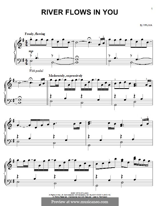 River Flows In You By Yiruma Sheet Music On Musicaneo