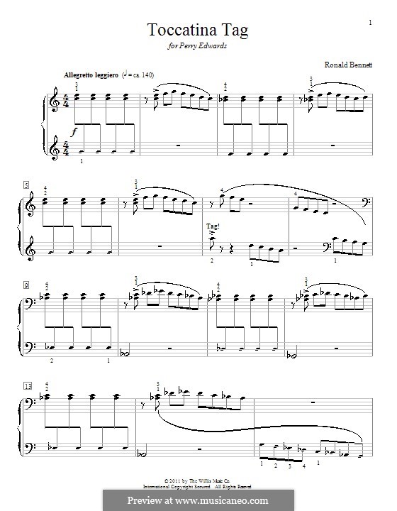 Toccatina Tag: For piano by Ronald Bennett