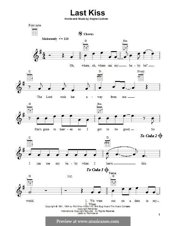 Pearl Jam Last Kiss Guitar Chords