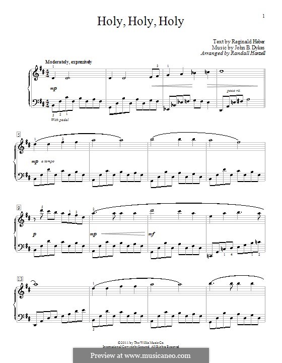 Holy, Holy, Holy! Lord God Almighty: For piano (high quality sheet music) by John Bacchus Dykes