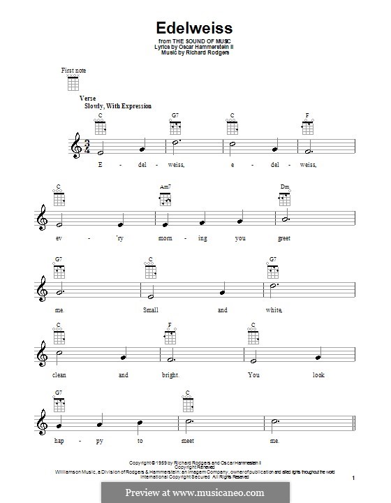 Edelweiss (from The Sound of Music): For ukulele by Richard Rodgers