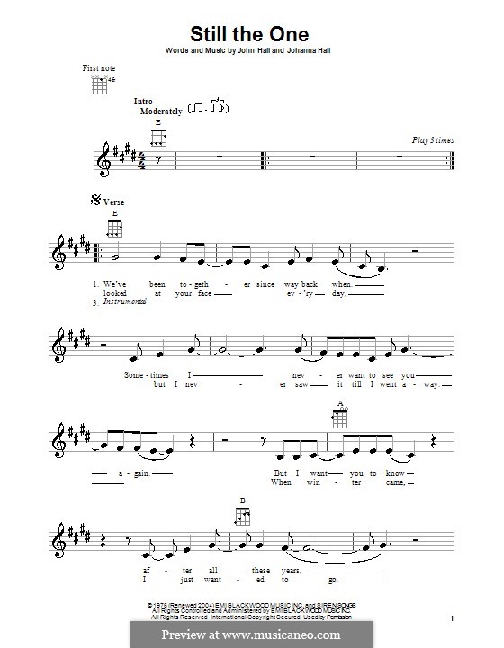 Still the One (Orleans): For ukulele by John T. Hall, Johanna Hall
