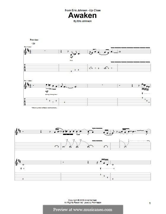 Awaken: For guitar with tab by Eric Johnson