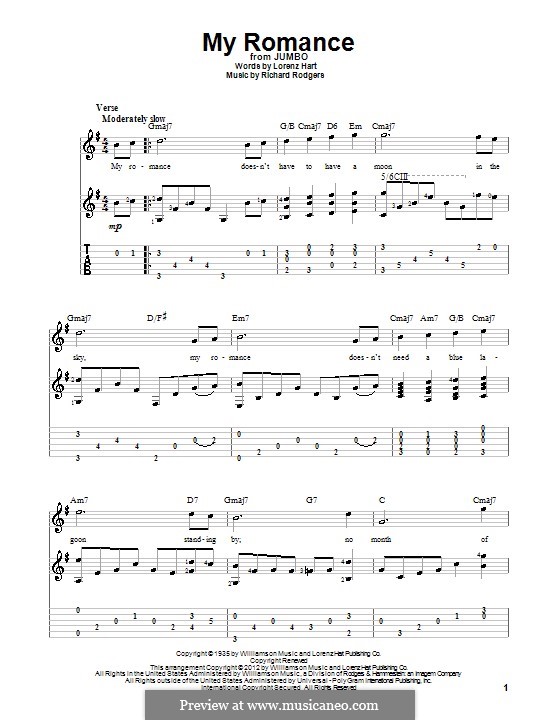 My Romance: For guitar with tabulature by Richard Rodgers