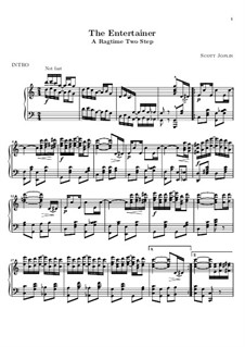 The Entertainer, for Piano: For a single performer by Scott Joplin
