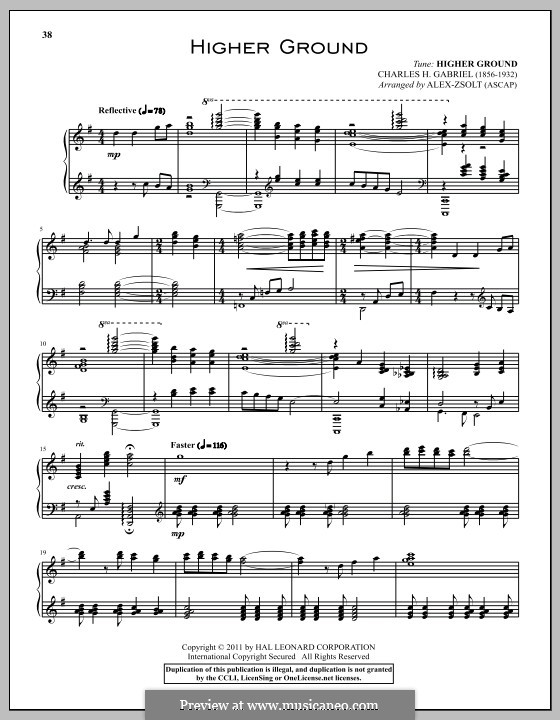 Higher Ground: For piano by Charles Hutchinson Gabriel