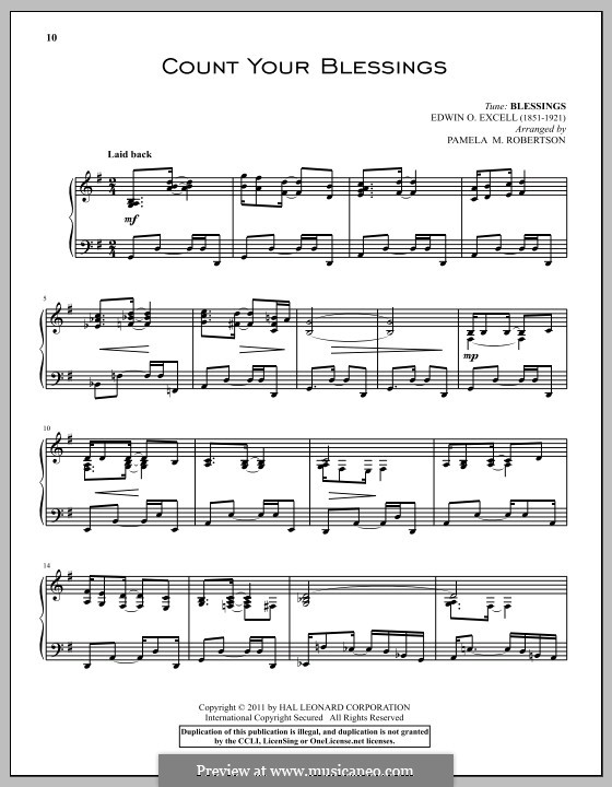 Count Your Blessings: For piano by Edwin Othello Excell
