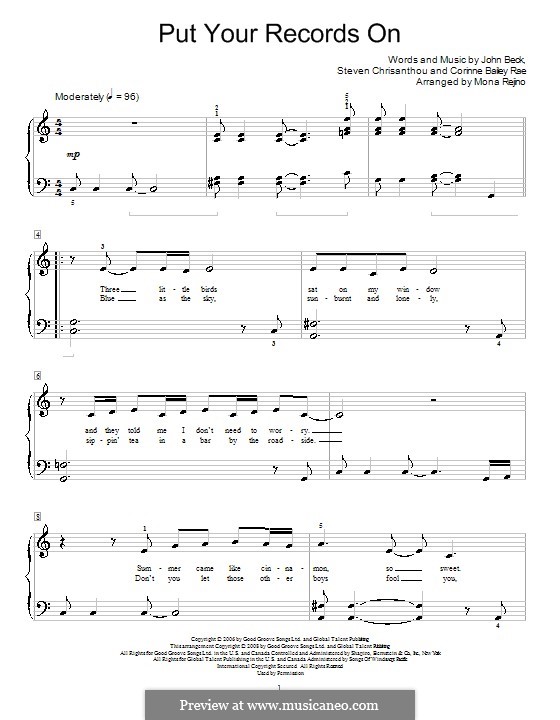 Put Your Records on (Corinne Bailey Rae): For piano by John Beck, Steven Chrisanthou