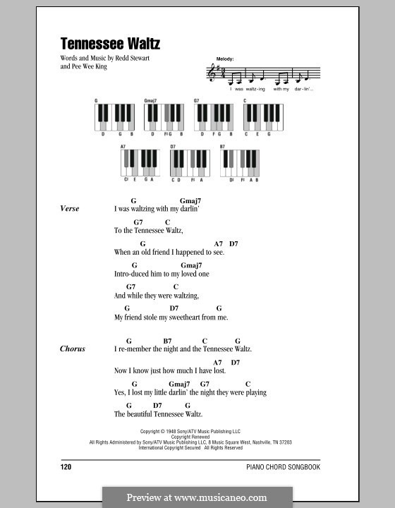 Tennessee Waltz (Patty Page) by P.W. King, R. Stewart on MusicaNeo