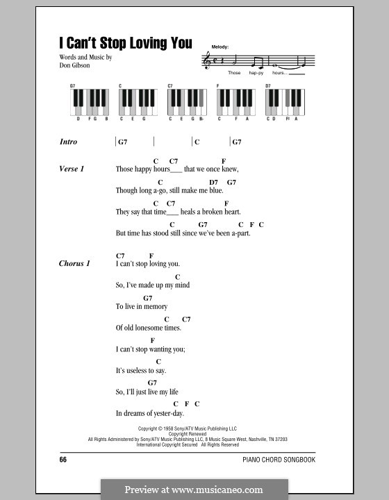 I Can T Stop Loving You By D Gibson Sheet Music On Musicaneo