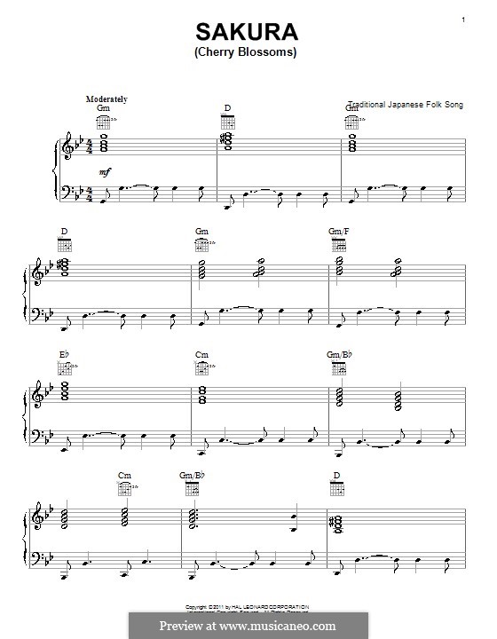 Sakura (Cherry Blossom): For piano by folklore
