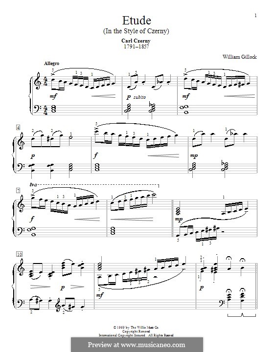 Etude (In The Style of Czerny): Etude (In The Style of Czerny) by William Gillock