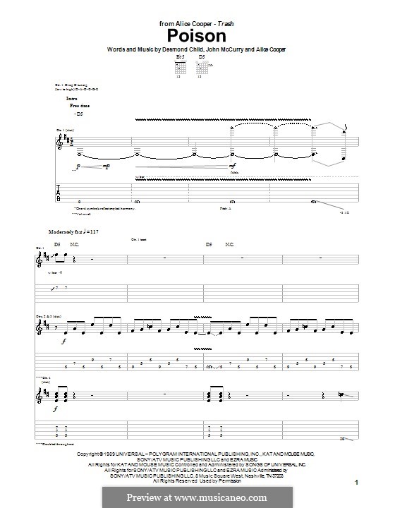 Poison by A. Cooper, D. Child, J. McCurry - sheet music on MusicaNeo