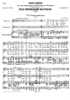 Three Songs, Op.77: Three Songs by Felix Mendelssohn-Bartholdy