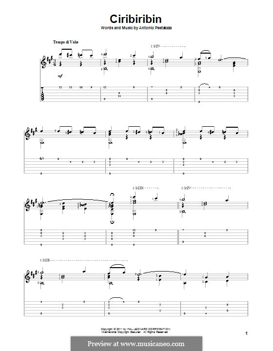 Ciribiribin: For guitar by Albert Pestalozza