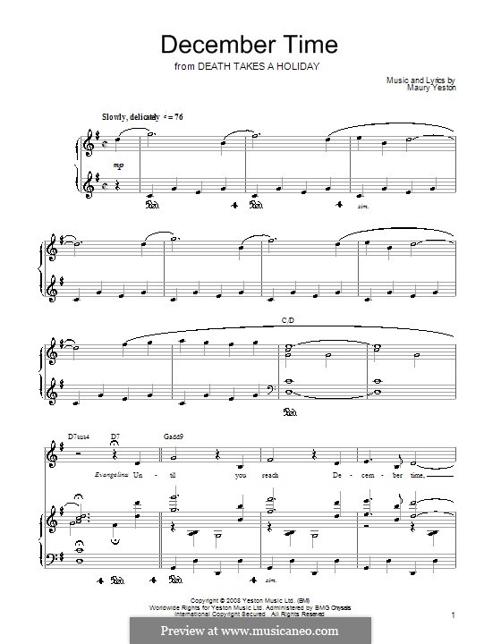 December Time: For voice and piano (or guitar) by Maury Yeston