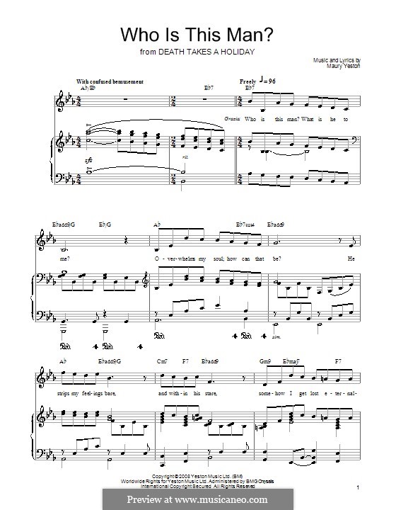 Who Is This Man?: For voice and piano (or guitar) by Maury Yeston
