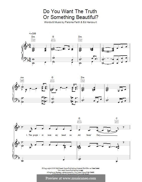 Do You Want the Truth or Something Beautiful?: For voice and piano (or guitar) by Ed Harcourt, Paloma Faith
