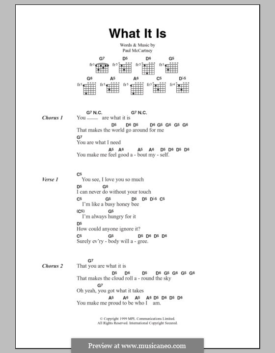 What It Is: Lyrics and chords by Paul McCartney