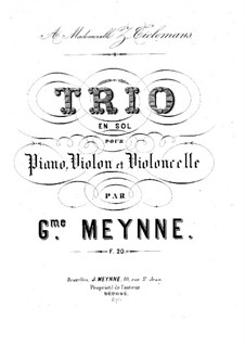 Piano Trio in G Minor: Piano Trio in G Minor by Guillaume Meynne