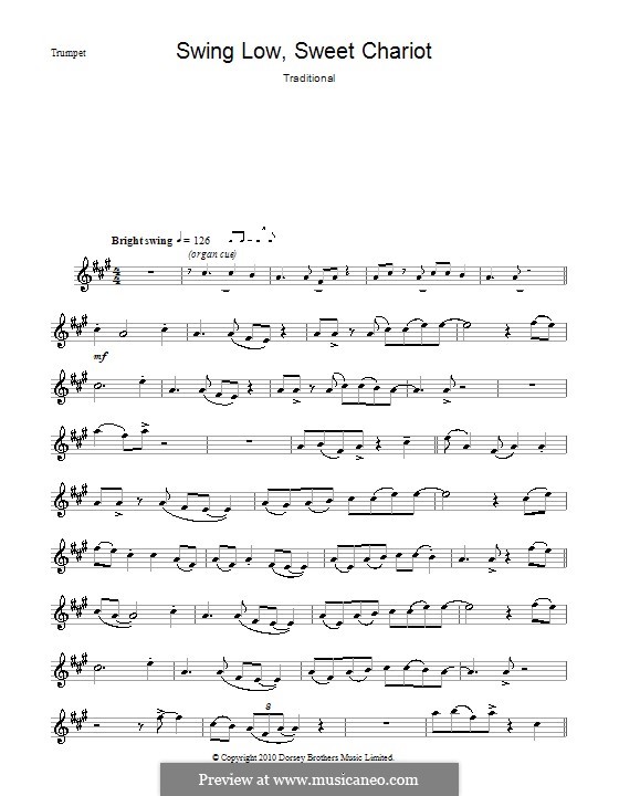 Swing Low, Sweet Chariot: For trumpet by folklore